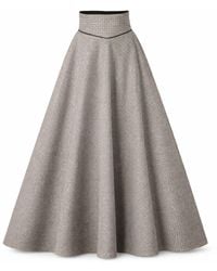 Nikka Place - Long Wool A-Line Skirt With Ultra High Waist And Pockets - Lyst