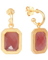 Lila Rasa - Rectangular Amber Crystal Hoops - Lyst
