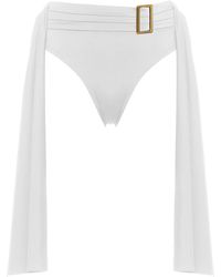 ANTONINIAS - Amaze High Waisted Swimwear Bottom With Decorative Belt And Golden Buckle - Lyst
