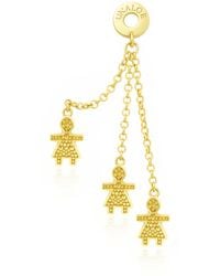 Unaloe - Plated Textured Girl Charm Drop Earrings – Contemporary Artisan Jewelry For - Lyst