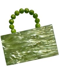 CLOSET REHAB - Acrylic Party Box Purse In Celery With Beaded Handle - Lyst