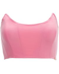 Nissa - Panelled Zip-up Corset Pink - Lyst