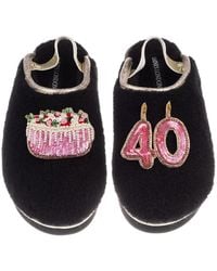 Laines London - Flatform Cloud Closed Toe Slippers With 40Th Birthday & Cake Brooches - Lyst