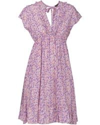Tantra Spain Sl - Short Floral Print Dress With Ruffle Detail, Open Back - Lyst