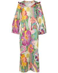 Tiger and the Monkey - The Marie-Claude Cotton & Upcycled Silk Kaftan Dress - Lyst