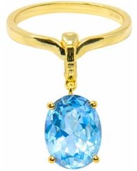 NASI SILVER - Crystalis Dancer Dangling Ring- Topaz - Lyst