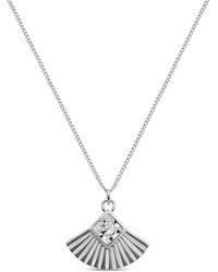 Clemence Wren - Art Deco Gemstone Fan Charm Pendant Necklace - Lyst