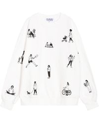 London Atelier Byproduct - Heavyweight Jumper With People Embroidery - Lyst