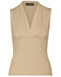 Conquista - Neutrals- Jersey Cotton-Blend Sleeveless Top With Elastane - Lyst