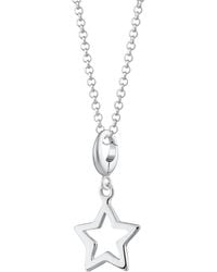 Lily Charmed - Sterling Open Star Charm Necklace - Lyst