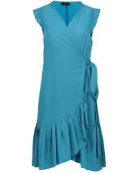 Conquista - Sleeveless Ruffled Wrap Dress - Lyst