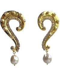 Laura Gray - Baroque Pearl Question Earrings - Lyst