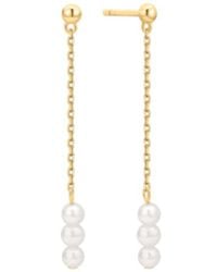 Vanhi - Eden Trio Pearl Drop Earrings - Lyst