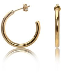 The Jewellery Store London - Plain Open Hoops Stud Earrings - Lyst