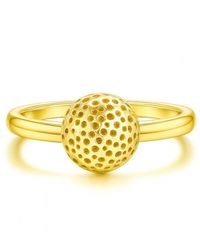 Unaloe - Adjustable Sterling With Plated Ring With Carved Sphere - Lyst