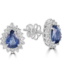 Artisan - Pear-Shaped Sapphire & Diamond Cluster Earrings - Lyst