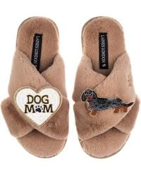Laines London - Classic Laines Slippers With Dog Mum/Mom & Dapple Dachshund Brooches - Lyst