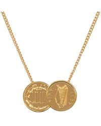 Katie Mullally - American Irish Double Coin Necklace Plated - Lyst