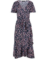 Conquista - Blooming Midnight Viscose Midi Dress - Lyst