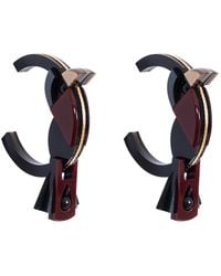 Gissa Bicalho - Handmade Acrylic Earrings Hoops Birds Burgundy - Lyst