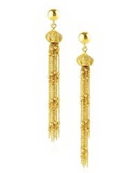 Unaloe - Plated Long Tassel Earrings – Statement Chain Drop Design – Handmade Italian Jewelry For - Lyst