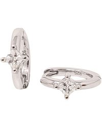 Harfi - Small Diamond Huggie Minimalist Hoop Earrings - Lyst