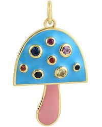 Artisan - Sapphire Mushroom Pendant With Enamel - Lyst