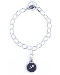 N'damus London - Sagittarius Zodiac Sterling & Leather Curb Bracelet - Lyst