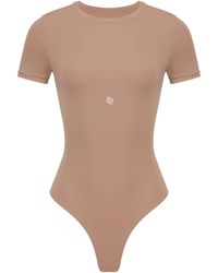 GOD SAVES QUEENS - Neutrals Second Skin T-Shirt Bodysuit Nude - Lyst