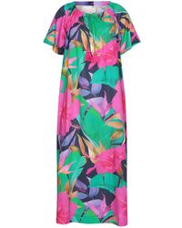 NoLoGo-chic - Calypso Fruit Flower Midi Dress Cotton - Lyst