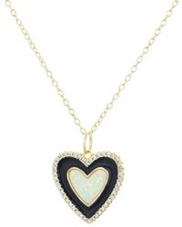 KAMARIA - Two Tone Heart Necklace - Lyst
