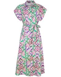 Lalipop Design - Multi-color Pattern Print Cotton Shirt Dress - Lyst