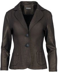 Conquista - Fitted Print Punto Di Roma Jacket With Patch Pockets - Lyst