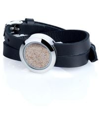 My Little Nature - Neutrals Designer Leather Bracelet With Natural Sand – Neutral Tones Jewelry - Lyst