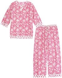Inara - Indian Cotton Peony Paisley Pyjama Set - Lyst