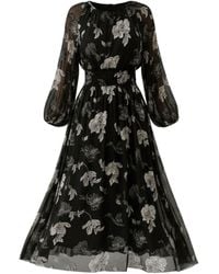 IZABELA MANDOIU - Midi Dress With Floral Print - Lyst