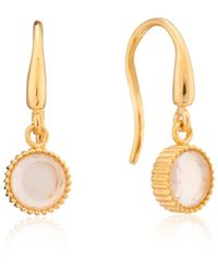 Auree - Barcelona October Birthstone Hook Earrings Rose Quartz - Lyst