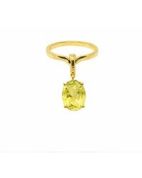 NASI SILVER - Crystalis Dancer Dangling Ring- Lemon Quartz - Lyst
