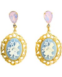 The Pink Reef - Deco Vintage Cameo Earrings - Lyst