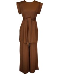 Jennafer Grace - Cacao Ribbed Lounge Set - Lyst