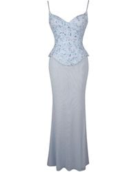 Miss Circle New York - Aurielle Baby Sweetheart Mermaid Peplum Maxi Dress - Lyst
