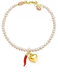 Unaloe - Vermeil Baroque Pearl Heart Bracelet For – Adjustable Symbolic Jewelry - Lyst