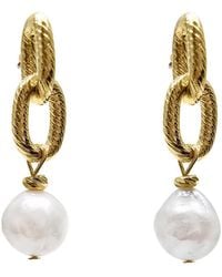 Farra - Timeless Freshwater Pearl Dangle Earrings - Lyst