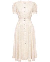 POST MERIDIEM - Sequin Button Front Midi Dress - Lyst