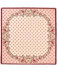 Asyii - Rose Token Of Luck Silk-Wool Square Scarf - Lyst
