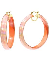 Gold & Honey - Large Lucite Iridescent Hoops - Lyst