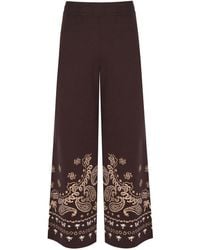 LOVEIST STORE - Caprica Paisley Knit Wide-Leg Trousers - Lyst