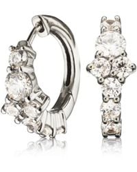 Lily & Roo - Small Cluster Diamond Style Huggie Hoop Earrings - Lyst