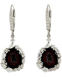 Artisan - 18k White Gold Natural Diamond Dangle Earrings Geode Jewelry - Lyst