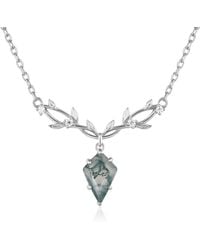 Azura Jewelry New York - Elven Entwine Moss Agate Necklace Vermeil - Lyst